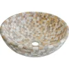 Casa Linéa Vasque à poser ronde en travertin l.40,6xH.15 cm, Carmen Mix
