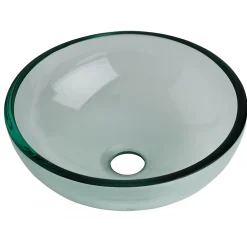 Vasque À Poser|Planète Bain Vasque à poser ronde petit diamètre 31 cm en verre transparent