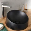 Vasque À Poser|GoodHome Vasque à poser résine Allos Noir