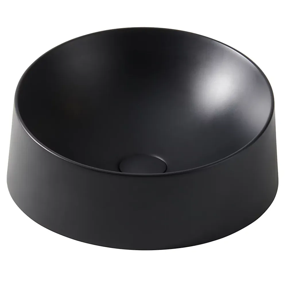 Vasque À Poser|GoodHome Vasque à poser résine Allos Noir