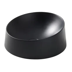 Vasque À Poser|GoodHome Vasque à poser résine Allos Noir