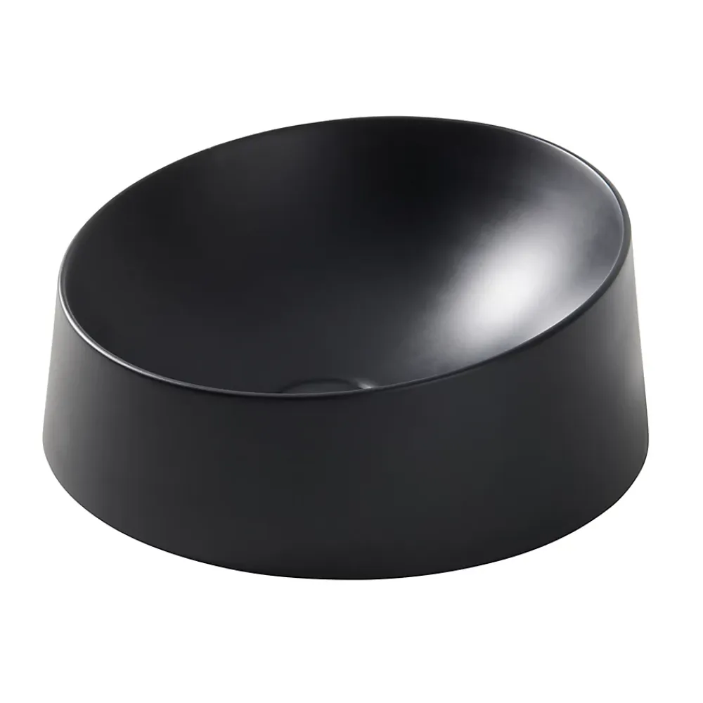 Vasque À Poser|GoodHome Vasque à poser résine Allos Noir