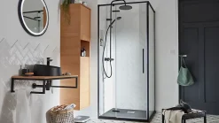 Vasque À Poser|GoodHome Vasque à poser résine Allos Noir