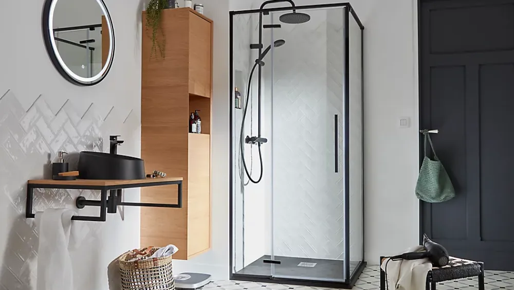Vasque À Poser|GoodHome Vasque à poser résine Allos Noir