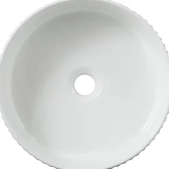 Vasque À Poser|Planète Bain Vasque à poser striée Ania 36cm blanche