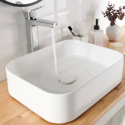 Vasque À Poser|GoodHome Vasque à poser Tekapo en résine blanc