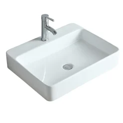 Vasque À Poser|Homesight Vasque à suspendre ou poser en céramique l.60 x H.12 x P.49 cm, blanc, Andy
