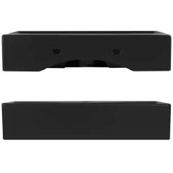 Vasque À Poser|Luxebath Vasque a poser carré noir lavabo ceramique salle de bain 605x365mm ML-Design