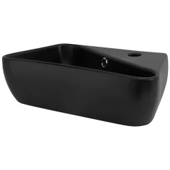Vasque À Poser|Ml-Design Vasque a poser noir ceramique lave-main Evier pour salle de bain 450x270x130 mm