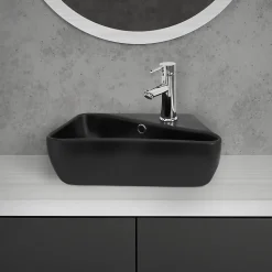Vasque À Poser|Ml-Design Vasque a poser noir ceramique lave-main Evier pour salle de bain 450x270x130 mm
