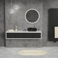 Vasque À Poser|Ml-Design Vasque a poser noir ceramique lave-main Evier pour salle de bain 450x270x130 mm