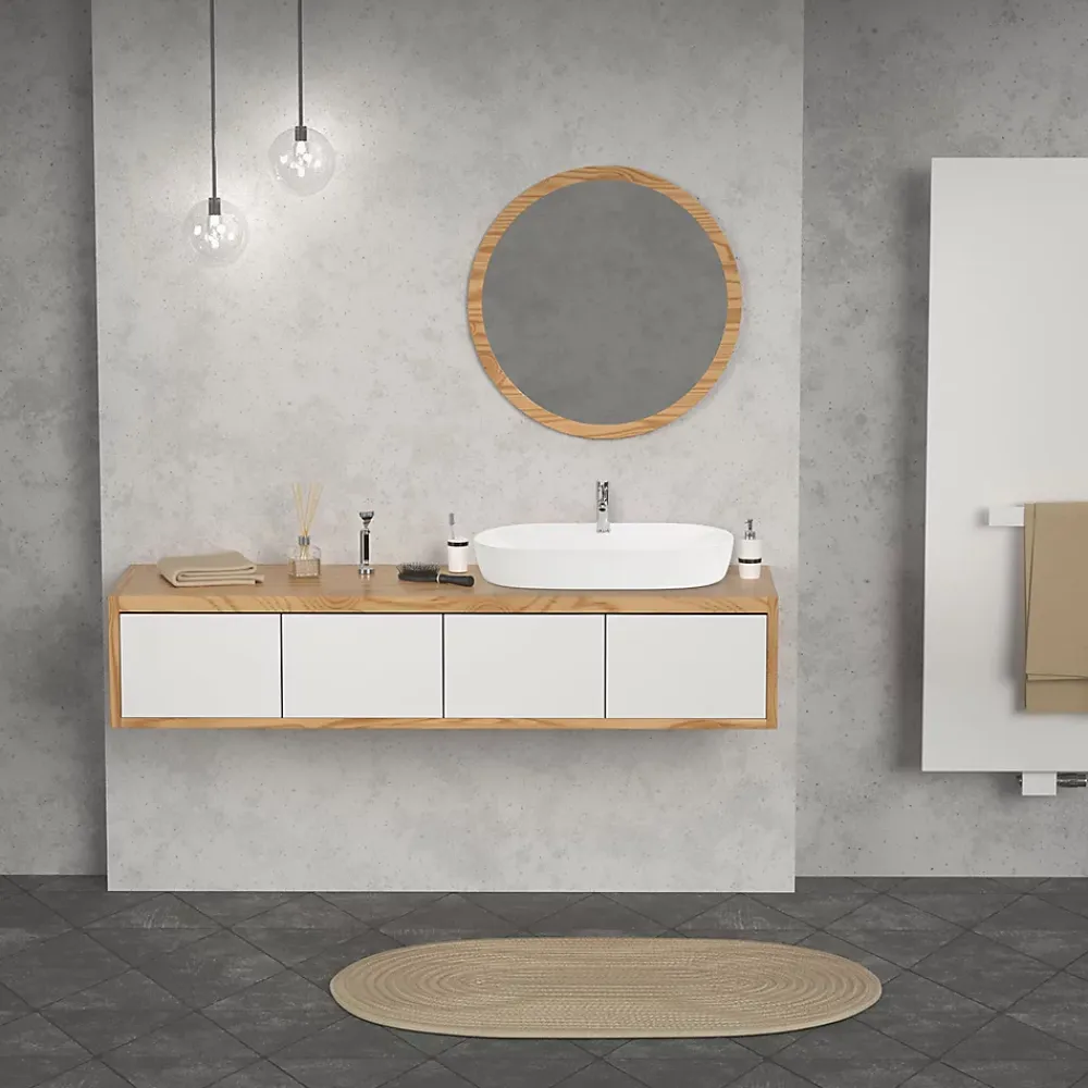Ml-Design Vasque a poser ovale blanc en ceramique lavabo pour salle de bain 800x400x120 mm