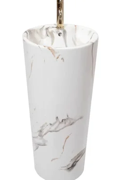 Lavabo|Rea Vasque Autoportante Blanka Marble White Round
