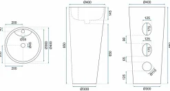 Lavabo|Rea Vasque Autoportante Blanka White Round
