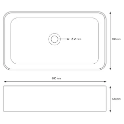 Vasque À Poser|Ml-Design Vasque blanc rectangulaire en ceramique lavabo lave-mains a poser 680x380x120 mm