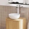 Homesight Vasque bol en céramique diamètre 26 x H.12 cm, blanc,
