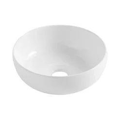 Homesight Vasque bol en céramique diamètre 26 x H.12 cm, blanc,