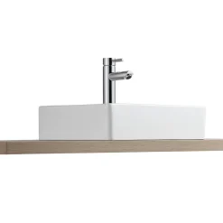 Mob-In Vasque carrée à poser en céramique blanche 40 cm NAO