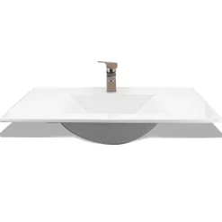 Lavabo|Autres Vasque cémarique Blanc à encastrer 75 x 35 cm Lavabo de salle de bain encastrable