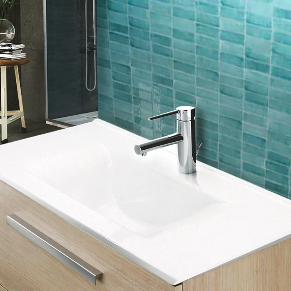 Lavabo|Autres Vasque cémarique Blanc à encastrer 75 x 35 cm Lavabo de salle de bain encastrable