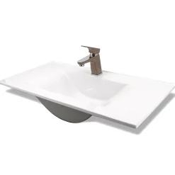 Lavabo|Autres Vasque cémarique Blanc à encastrer 75 x 35 cm Lavabo de salle de bain encastrable