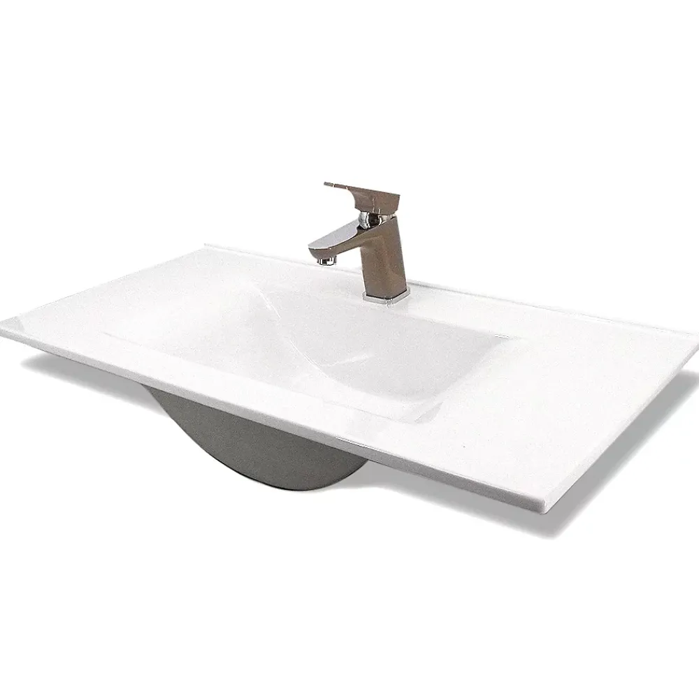Lavabo|Autres Vasque cémarique Blanc à encastrer 75 x 35 cm Lavabo de salle de bain encastrable