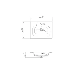Plan Simple Vasque|Bain-Bain Vasque céramique 60Cm KALI -