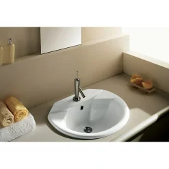 Vasque À Encastrer|Sanindusa Vasque céramique traditionnelle a encastrer Jade blanc