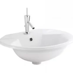 Vasque À Encastrer|Sanindusa Vasque céramique traditionnelle a encastrer Jade blanc