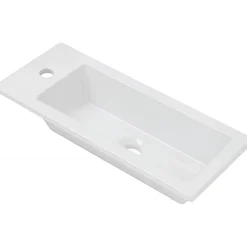 Sanindusa Vasque céramique traditionnelle a encastrer par dessus rectangulaire Alicante 410 blanc