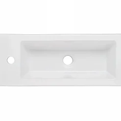 Sanindusa Vasque céramique traditionnelle a encastrer par dessus rectangulaire Alicante 410 blanc