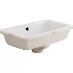 Vasque À Encastrer|Sanindusa Vasque céramique traditionnelle a encastrer par dessous mini agres 44x26 blanc