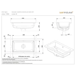 Vasque À Encastrer|Sanindusa Vasque céramique traditionnelle a encastrer par dessous mini agres 44x26 blanc