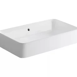 Vasque À Encastrer|Sanindusa Vasque céramique traditionnelle rectangulaire a poser sur plan 60x35 Sanlife blanc