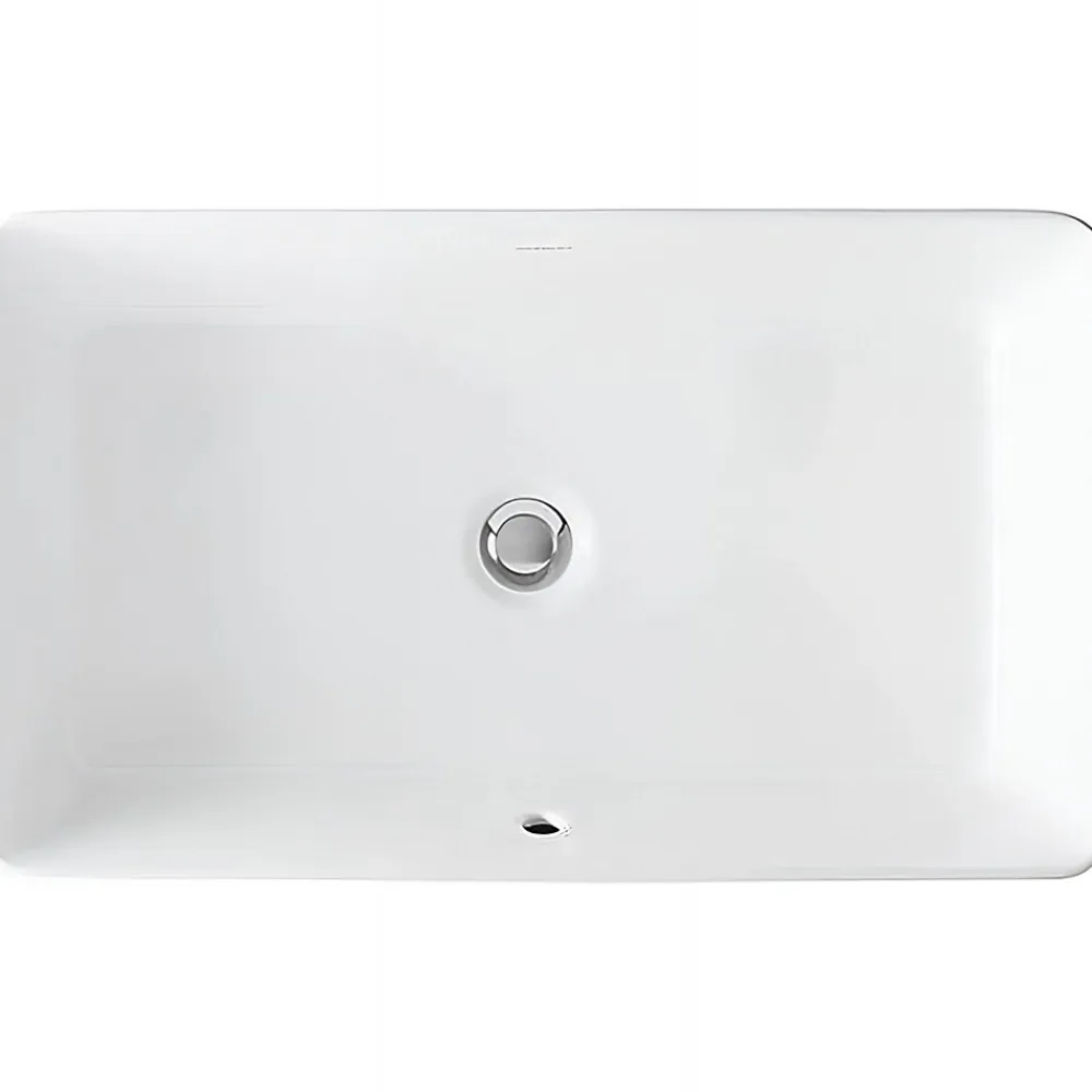 Vasque À Encastrer|Sanindusa Vasque céramique traditionnelle rectangulaire a poser sur plan 60x35 Sanlife blanc