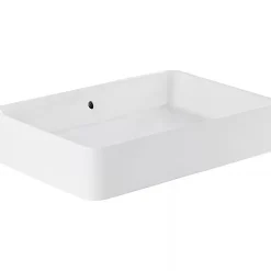 Vasque À Encastrer|Sanindusa Vasque céramique traditionnelle rectangulaire a poser sur plan 60x35 Sanlife blanc