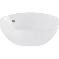 Vasque À Encastrer|Sanindusa Vasque céramique traditionnelle ronde a poser sur plan D38 Sanlife blanc