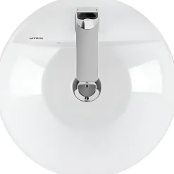 Vasque À Encastrer|Sanindusa Vasque céramique traditionnelle ronde a poser sur plan D38 avec trou pour robinetterie Sanlife blanc