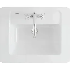 Vasque À Encastrer|Sanindusa Vasque céramique traditionnelle a encastrer Vintage blanc