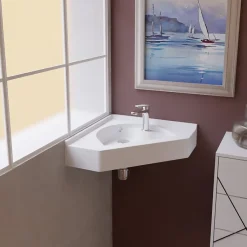 Plan Vasque Lave-Mains|Cuisibane Vasque d'angle suspendue RESIANGLE- 50x50cm