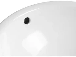 Vasque À Encastrer|Vente-unique Vasque de salle de bain semi-encastrée ronde en céramique - 46 cm - Blanc - CATONAC II
