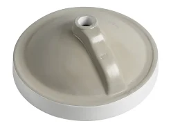 Vasque À Encastrer|Vente-unique Vasque de salle de bain semi-encastrée ronde en céramique - 46 cm - Blanc - CATONAC II