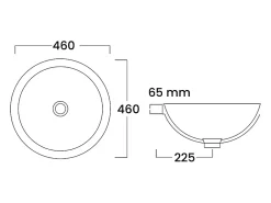 Vasque À Encastrer|Vente-unique Vasque de salle de bain semi-encastrée ronde en céramique - 46 cm - Blanc - CATONAC II