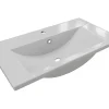 Vasque À Encastrer|Vente-unique Vasque de salle de bain semi-encastrée rectangle en céramique - 71,5 cm - Blanc - YASMAC II