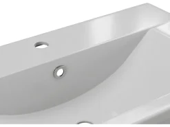 Vasque À Encastrer|Vente-unique Vasque de salle de bain semi-encastrée rectangle en céramique - 71,5 cm - Blanc - YASMAC II