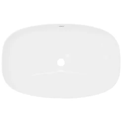 ECD Germany Vasque en céramique blanc avec bonde de vidage pour salle de bain 605x380x140 mm