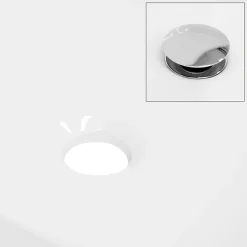 Lavabo|ECD Germany Vasque en céramique blanc ronde avec bonde de vidage salle de bain 400x147mm
