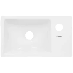 ECD Germany Vasque en céramique blanc avec bonde de vidage pour salle de bain 350x205x125 mm
