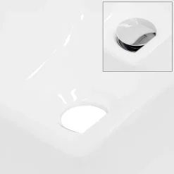 ECD Germany Vasque en céramique blanc avec bonde de vidage pour salle de bain 350x205x125 mm