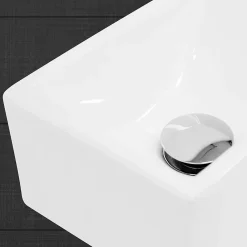 ECD Germany Vasque en céramique blanc avec bonde de vidage pour salle de bain 350x205x125 mm